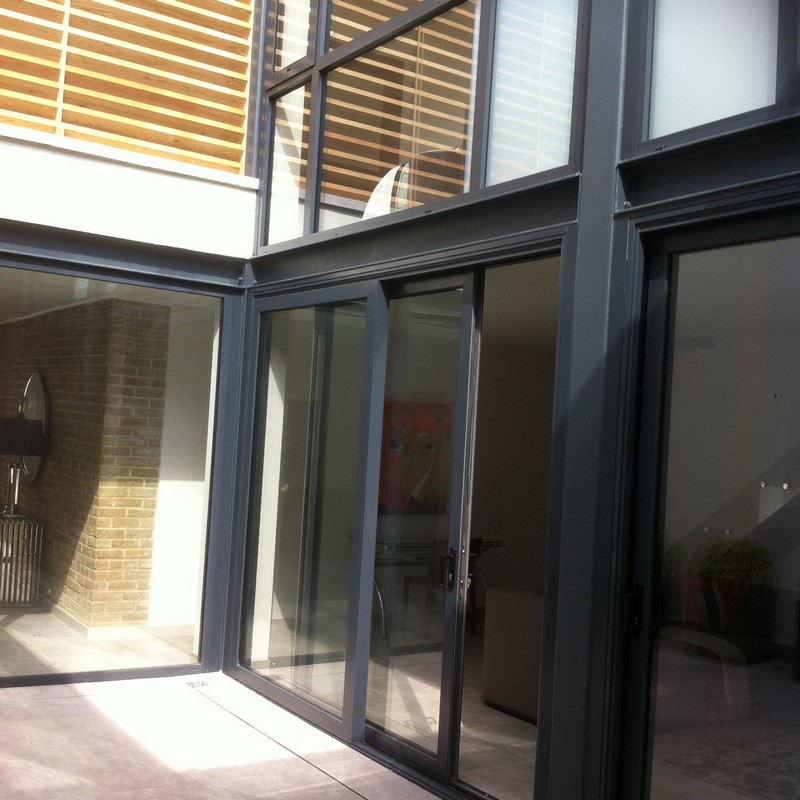 Anthracite aluminium sliding patio doors fitted in Putney